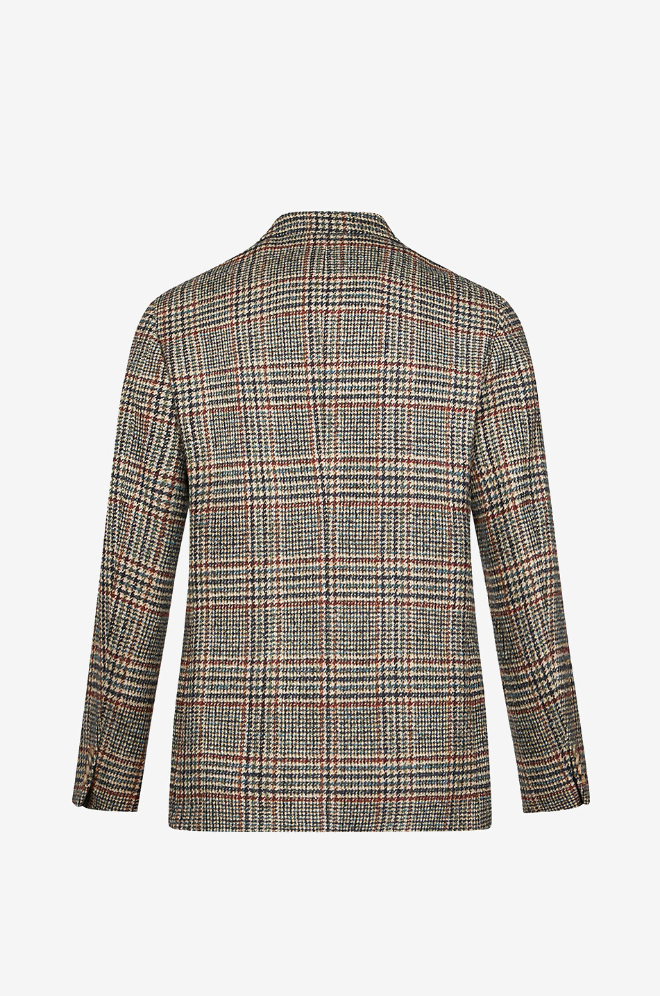 Blazer à boutonnage simple et carreaux en laine et alpaga