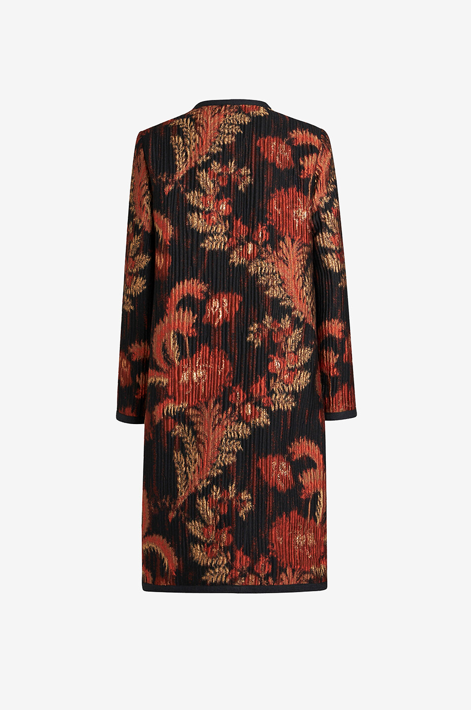 Manteau en jacquard fleuri orné de lurex