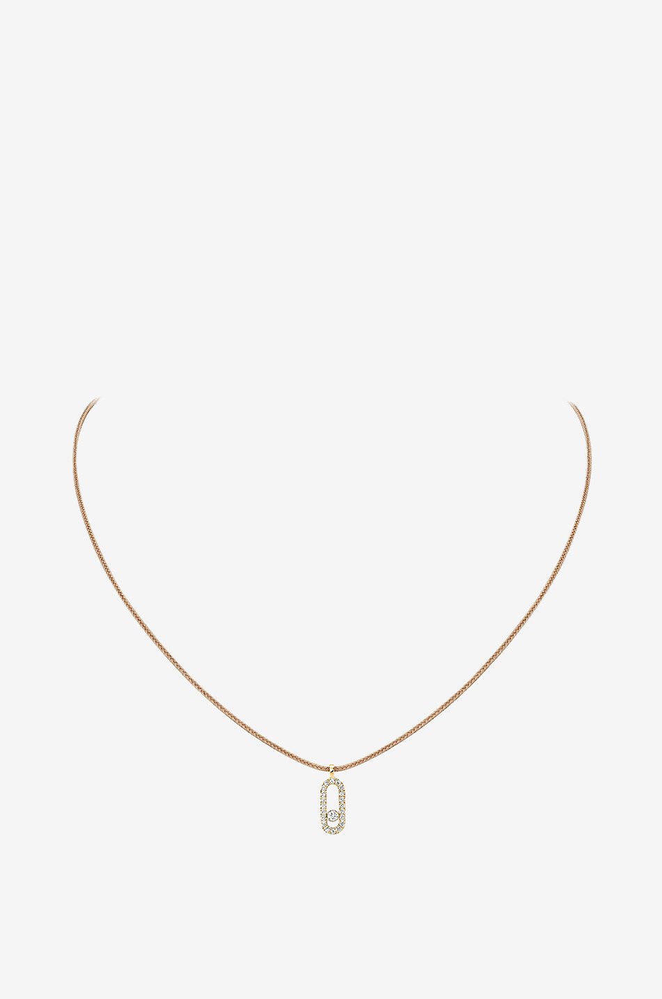 MESSIKA Collier sur cordon détail or jaune et diamants Messica Care(s) Pavé Beige Femme JAUNE 1
