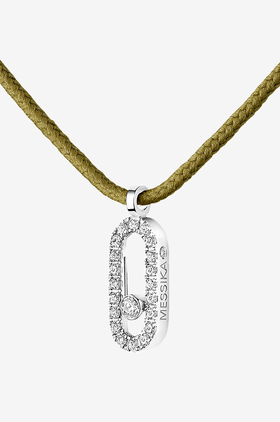 MESSIKA Collier sur cordon détail or blanc et diamants Messica Care(s) Pavé Kaki Femme BLANC 2