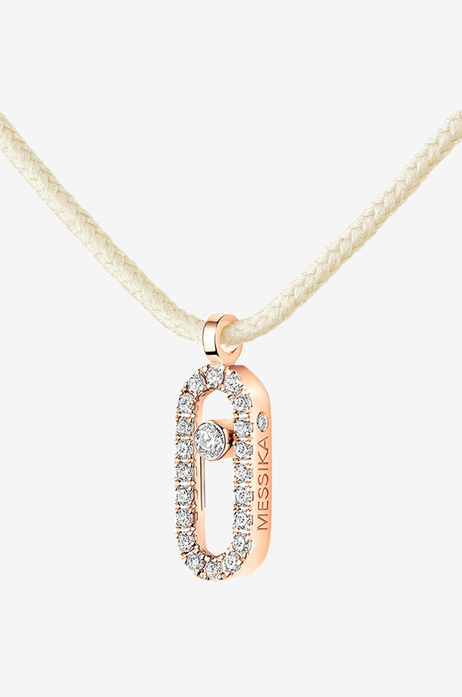 MESSIKA Collier sur cordon détail or rose et diamants Messica Care(s) Pavé Crème Femme ROSE 2