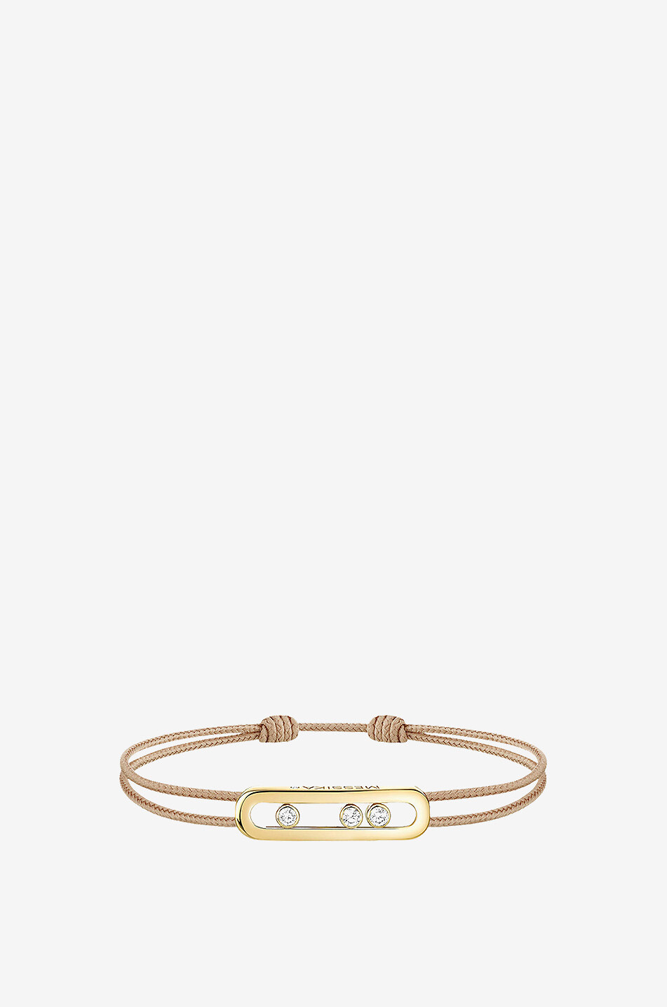 MESSIKA Bracelet sur cordon détail or jaune et diamant Messika Care(s) Beige Femme JAUNE 2