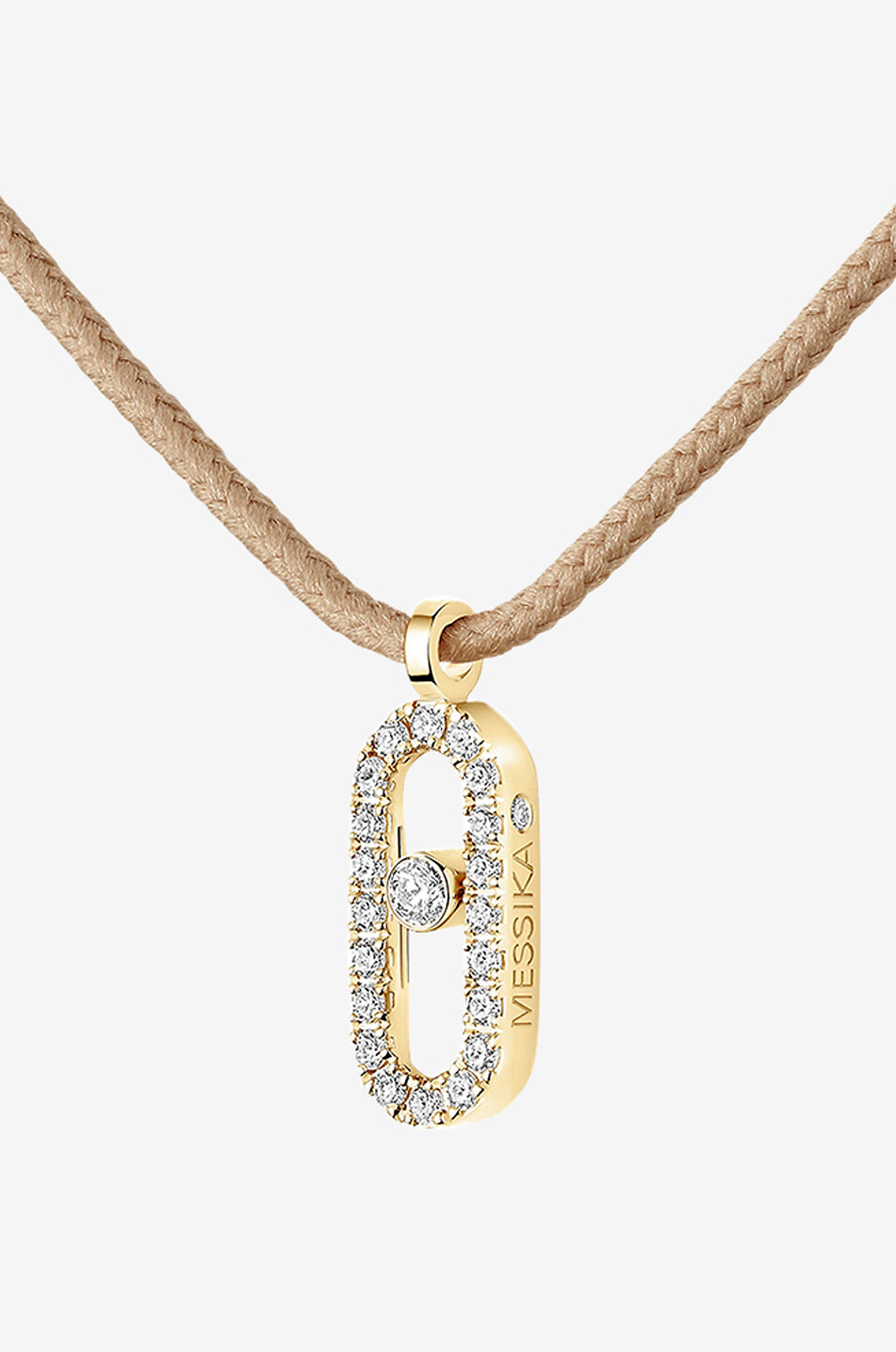 MESSIKA Collier sur cordon détail or jaune et diamants Messica Care(s) Pavé Beige Femme JAUNE 2