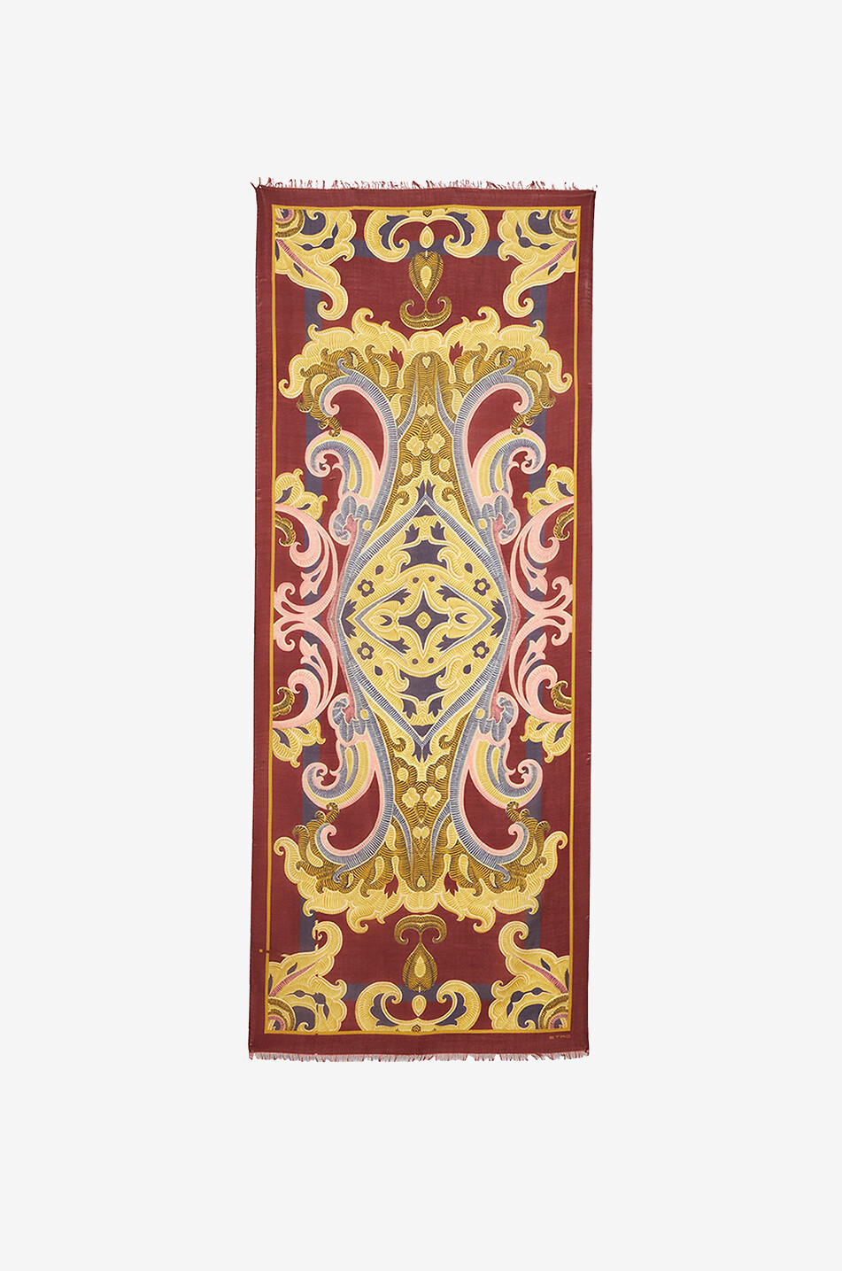 Macro Paisley lightweight wool scarf