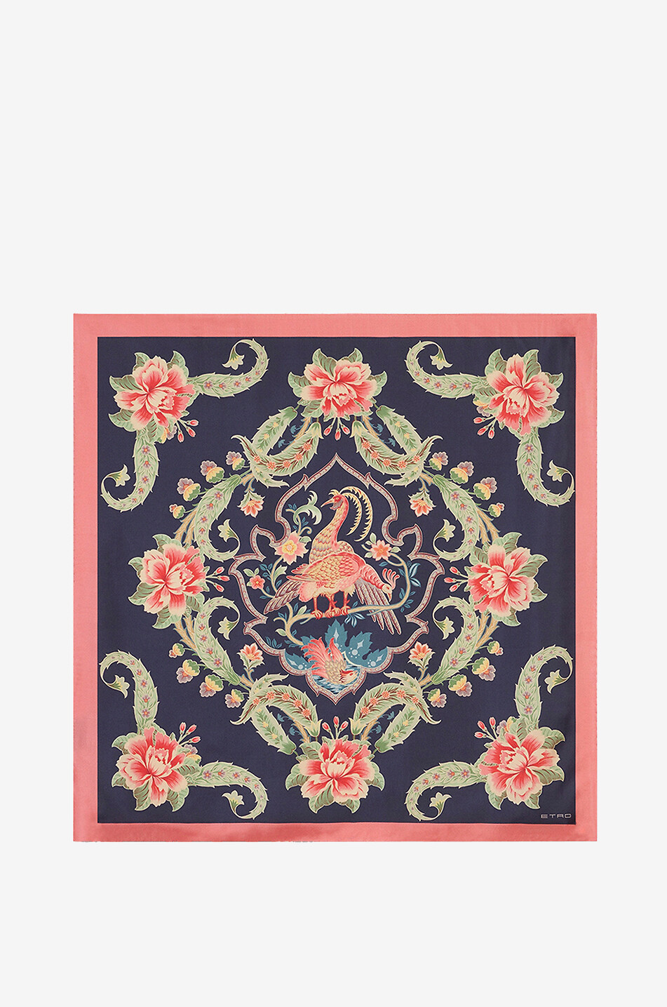 ETRO Pheasant and flower printed silk square Women MULTI COLOURED 1