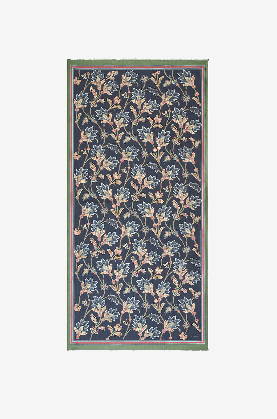 Écharpe réversible à rayures et motif floral