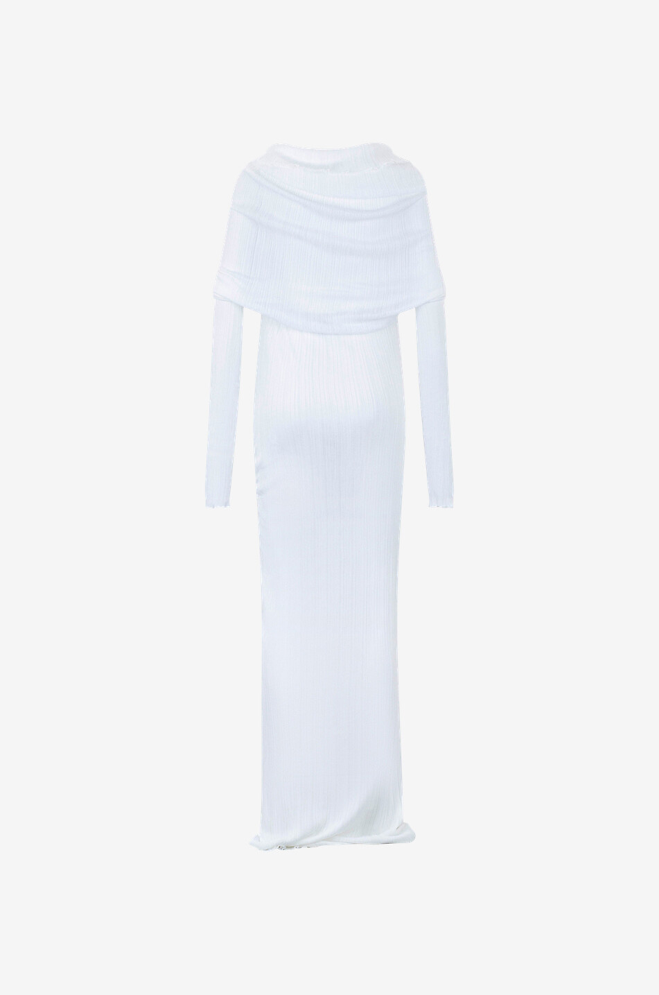 Robe fourreau longue en maille micro-plis Drapée