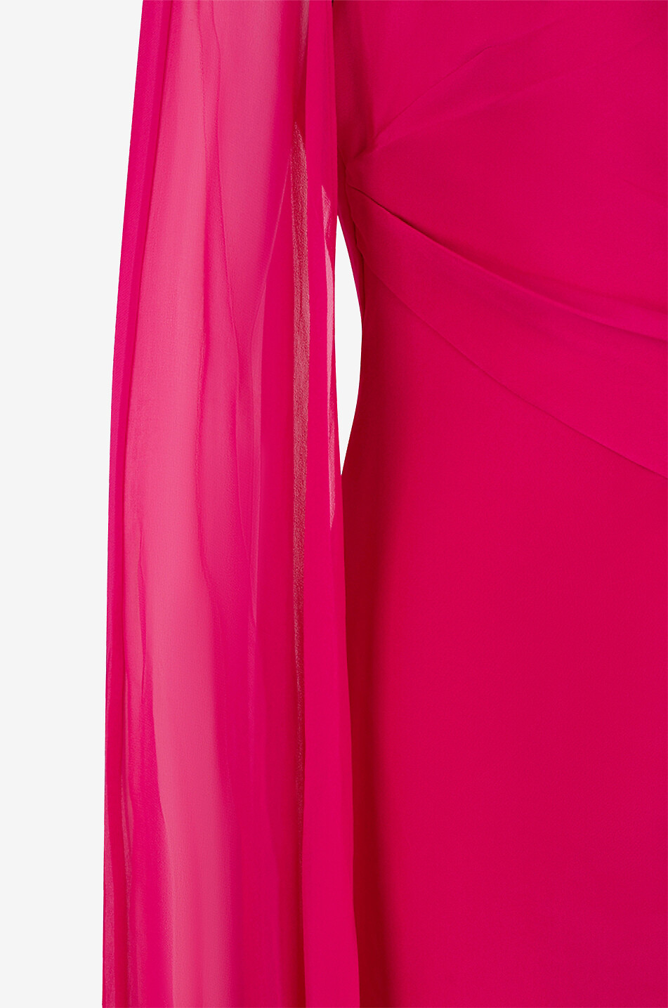 Cape-detail asymmetric silk gown
