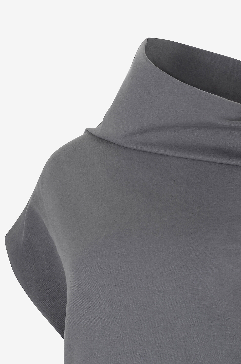 FABIANA FILIPPI Funnel neck asymmetric jersey top Women GREY 3