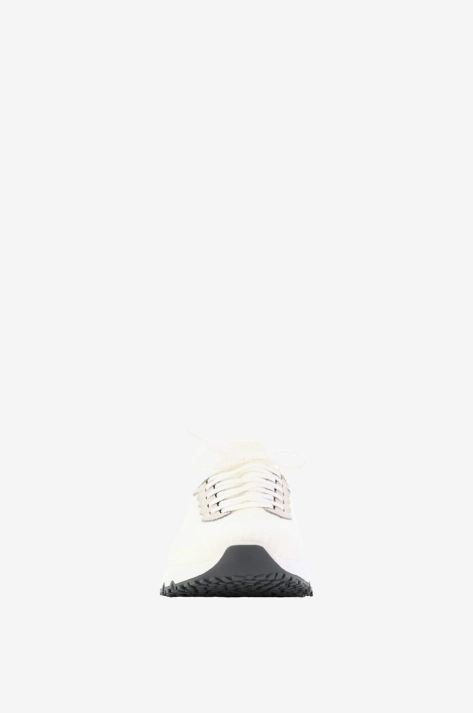 BRUNELLO CUCINELLI Cotton knit and leather low-top lace-up sneakers Men WHITE 2