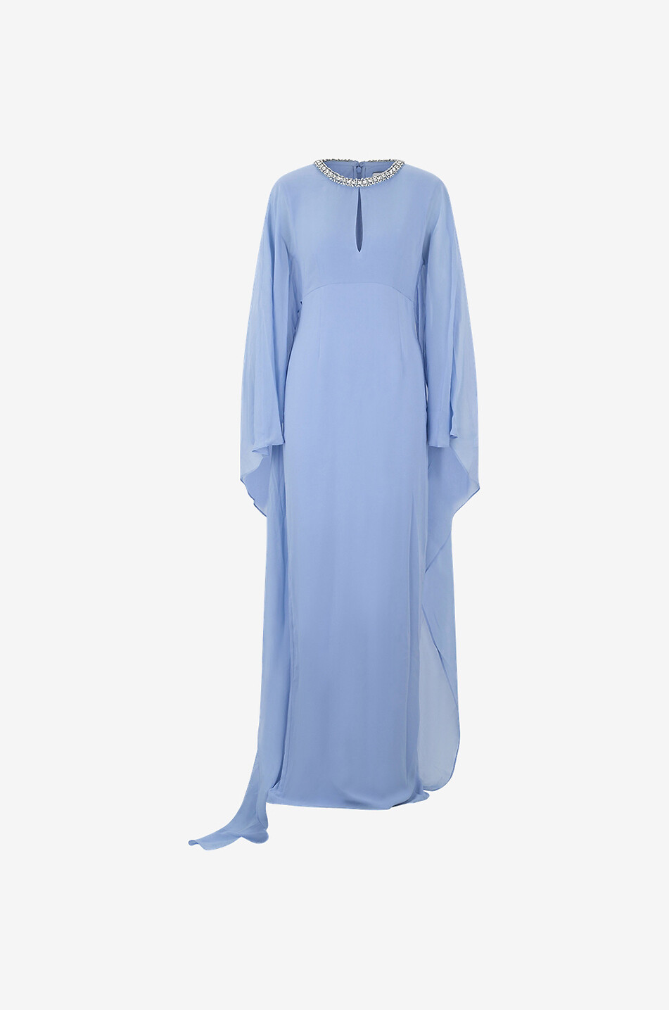 Langes Seidenmusselinkleid Diamante