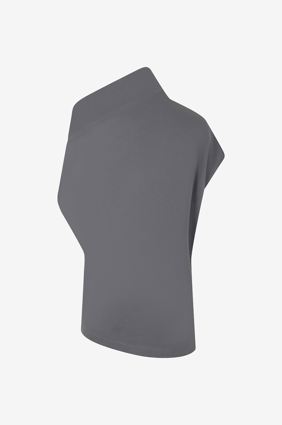 FABIANA FILIPPI Funnel neck asymmetric jersey top Women GREY 2