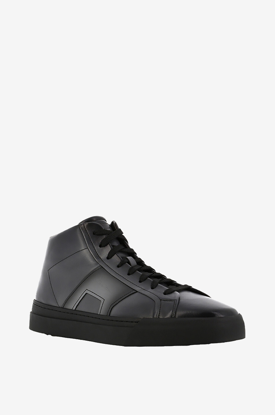 Double Buckle high-top sfumato nappa leather sneakers