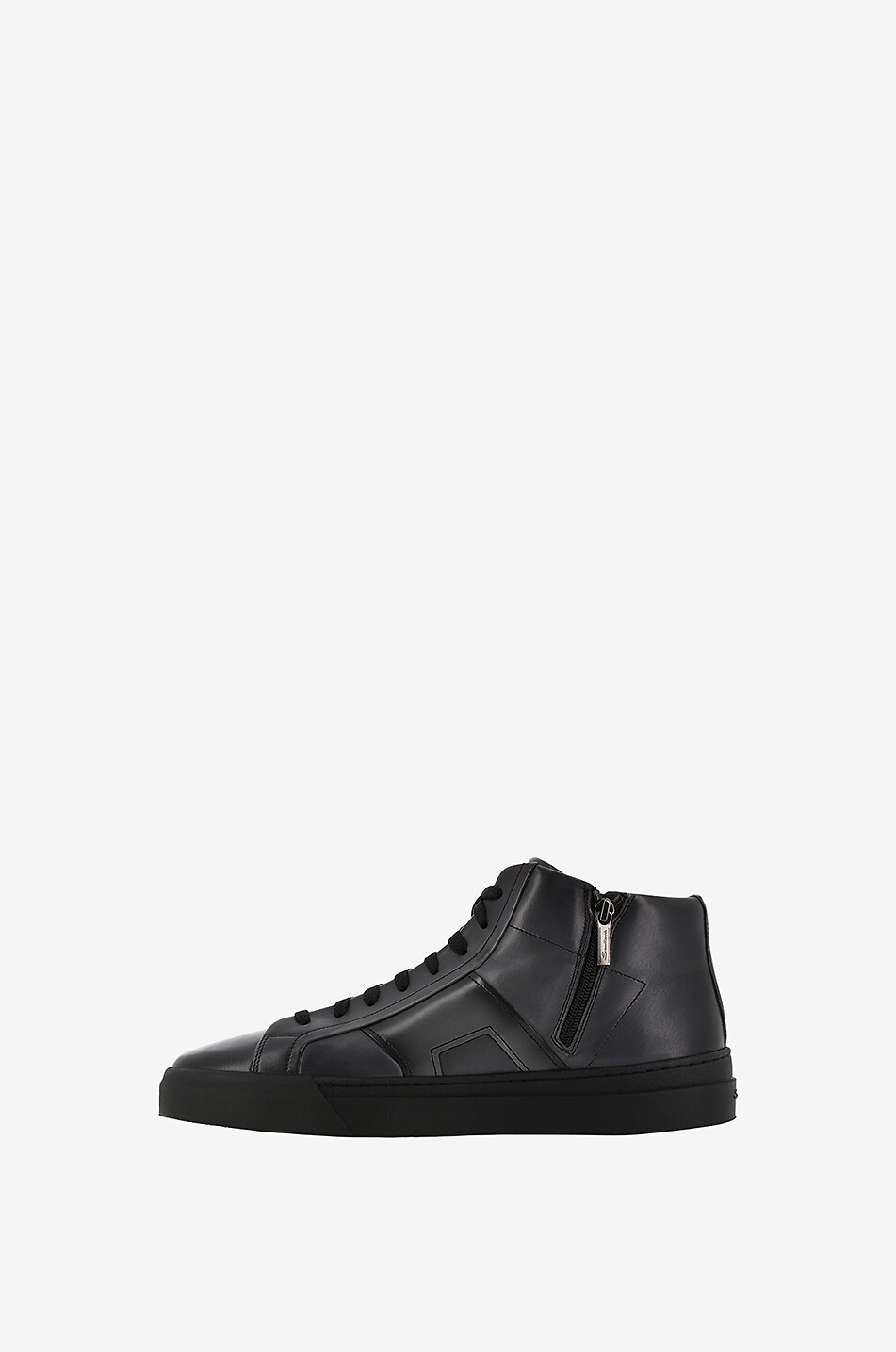Double Buckle high-top sfumato nappa leather sneakers