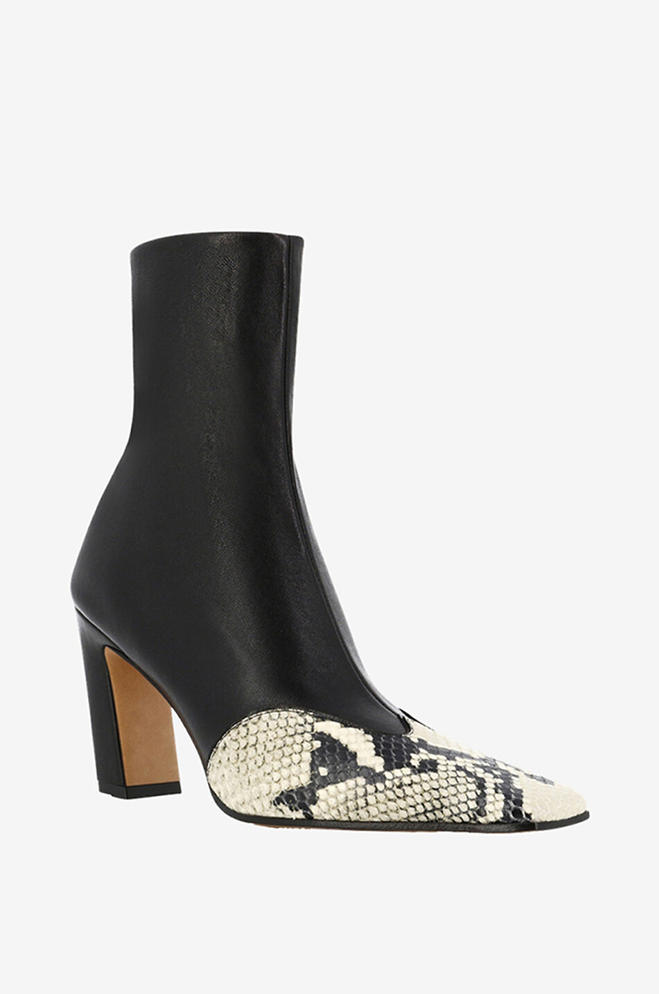 Bottines à talon en cuir nappa et cuir effet python The Nevada Stretch High 85