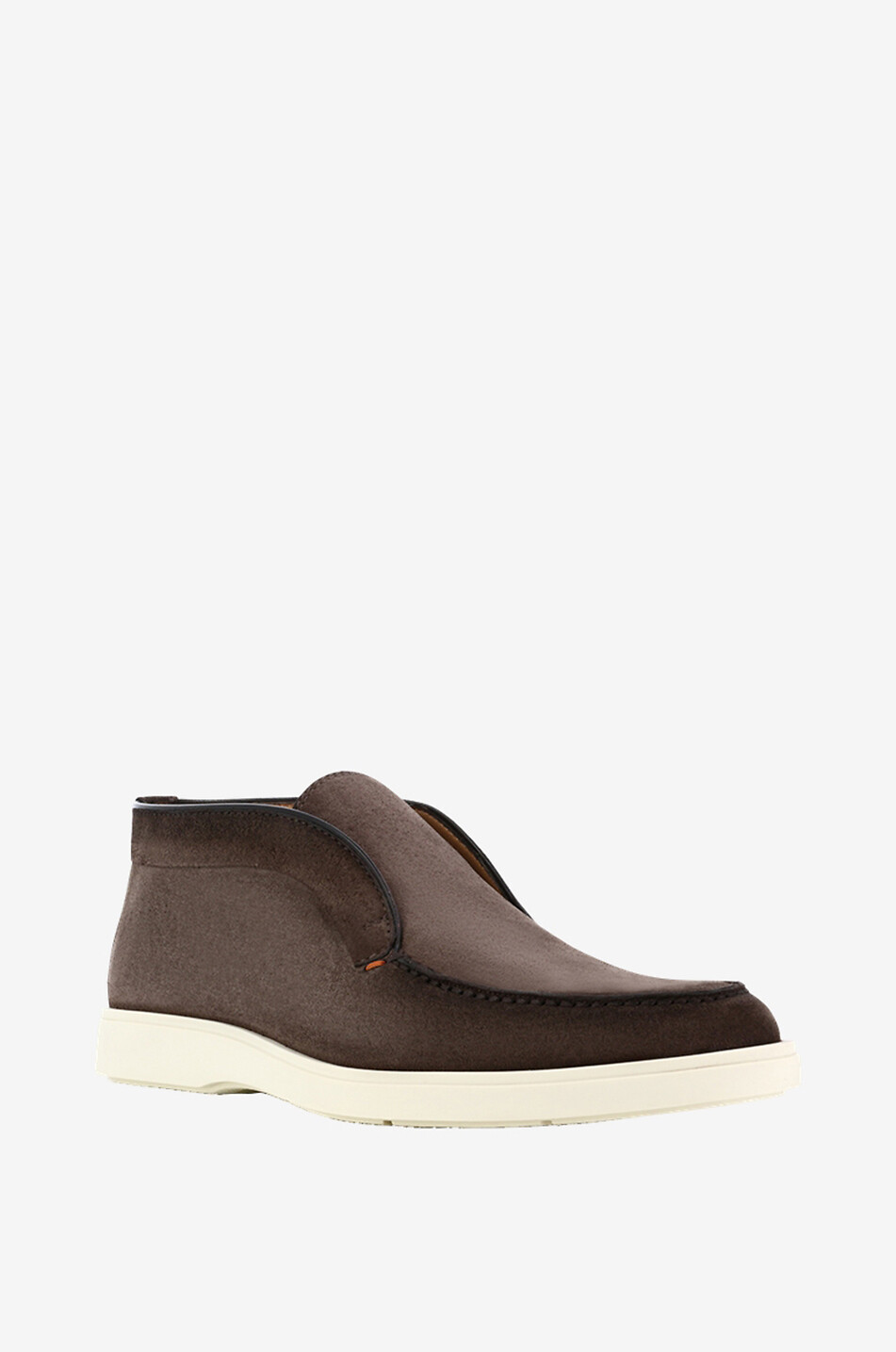 SANTONI Suede desert boots Men DARK BROWN 1