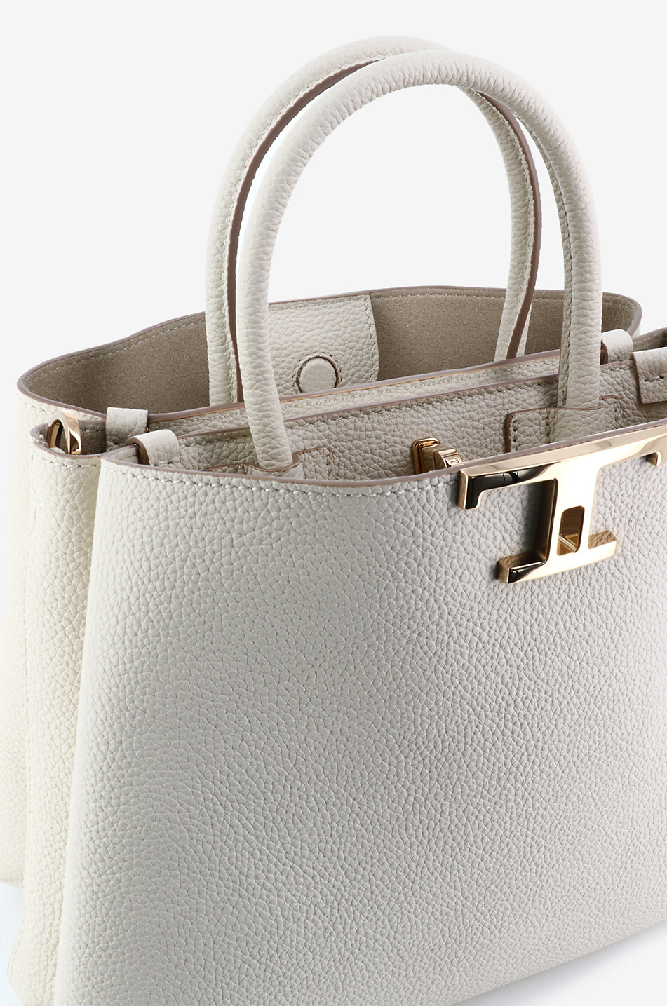 TOD'S Sac à main en cuir grainé T Timeless Small Femme BLANC CASSE 6