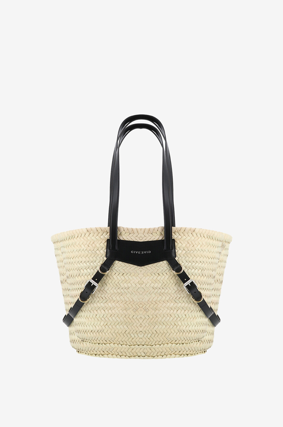 Voyou Medium straw and leather basket