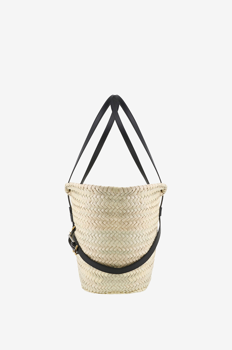 GIVENCHY Voyou Medium straw and leather basket Women BLACK 3
