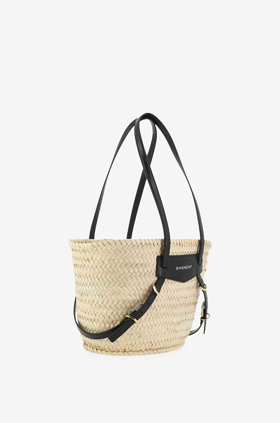 GIVENCHY Voyou Small straw and leather basket Women BLACK 2