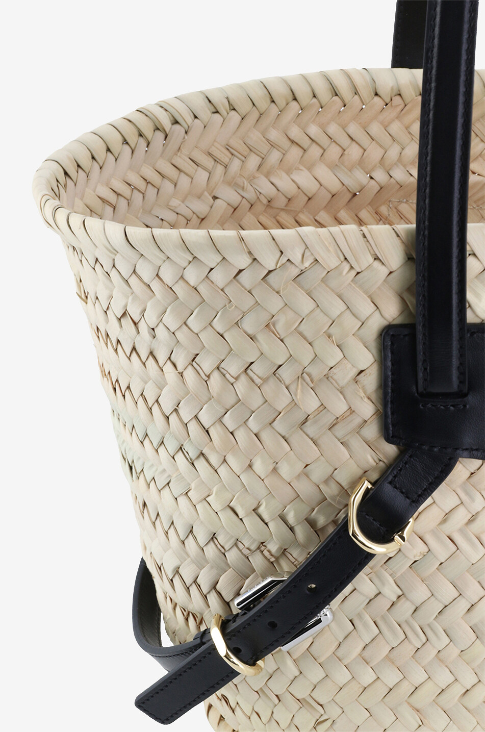 GIVENCHY Voyou Small straw and leather basket Women BLACK 5