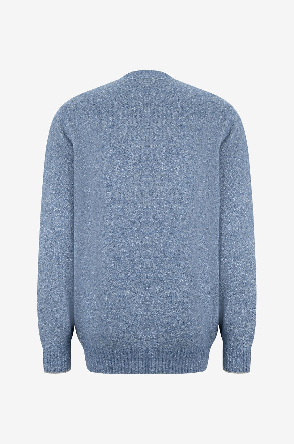 BRUNELLO CUCINELLI Mottled crewneck jumper in alpaca wool blend Men MEDIUM BLUE 2