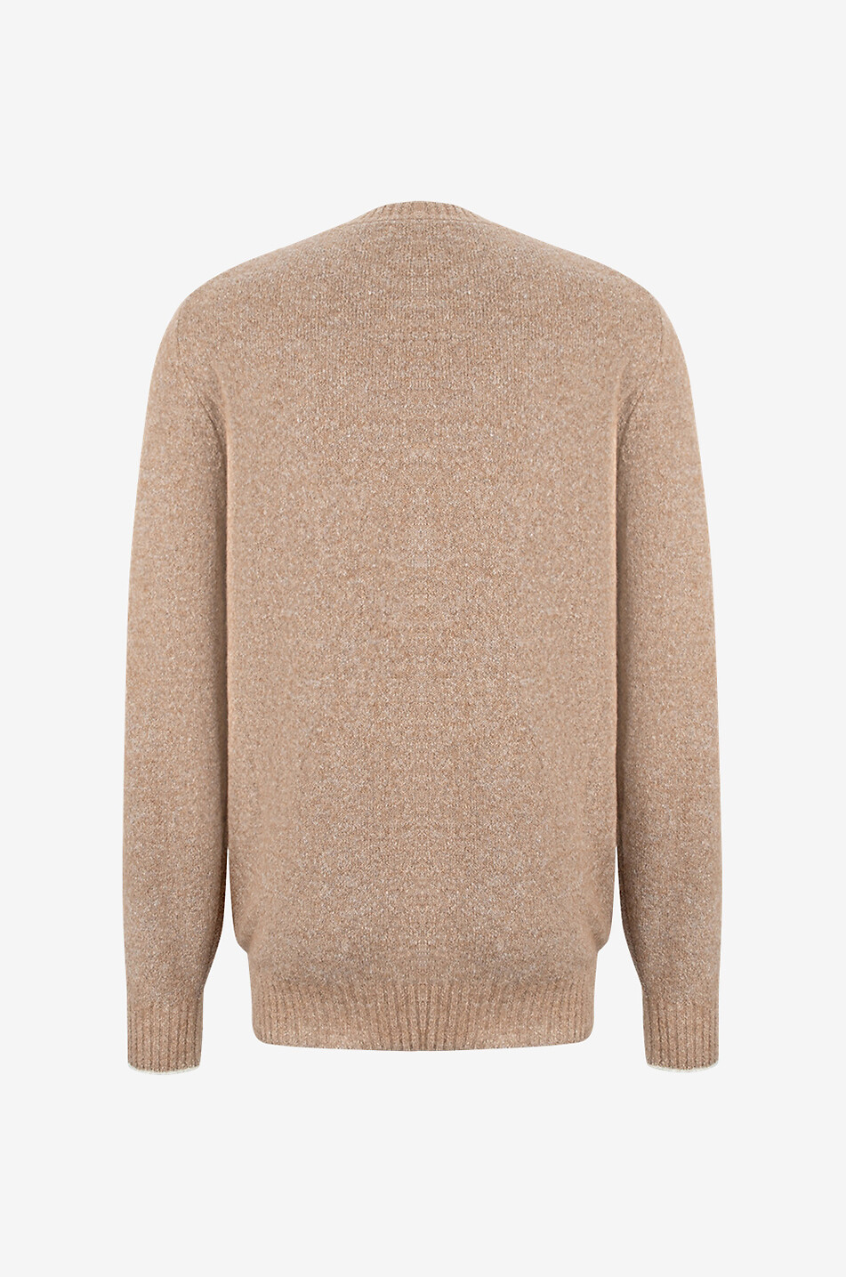 BRUNELLO CUCINELLI Mottled crewneck jumper in alpaca wool blend Men CAMEL 2