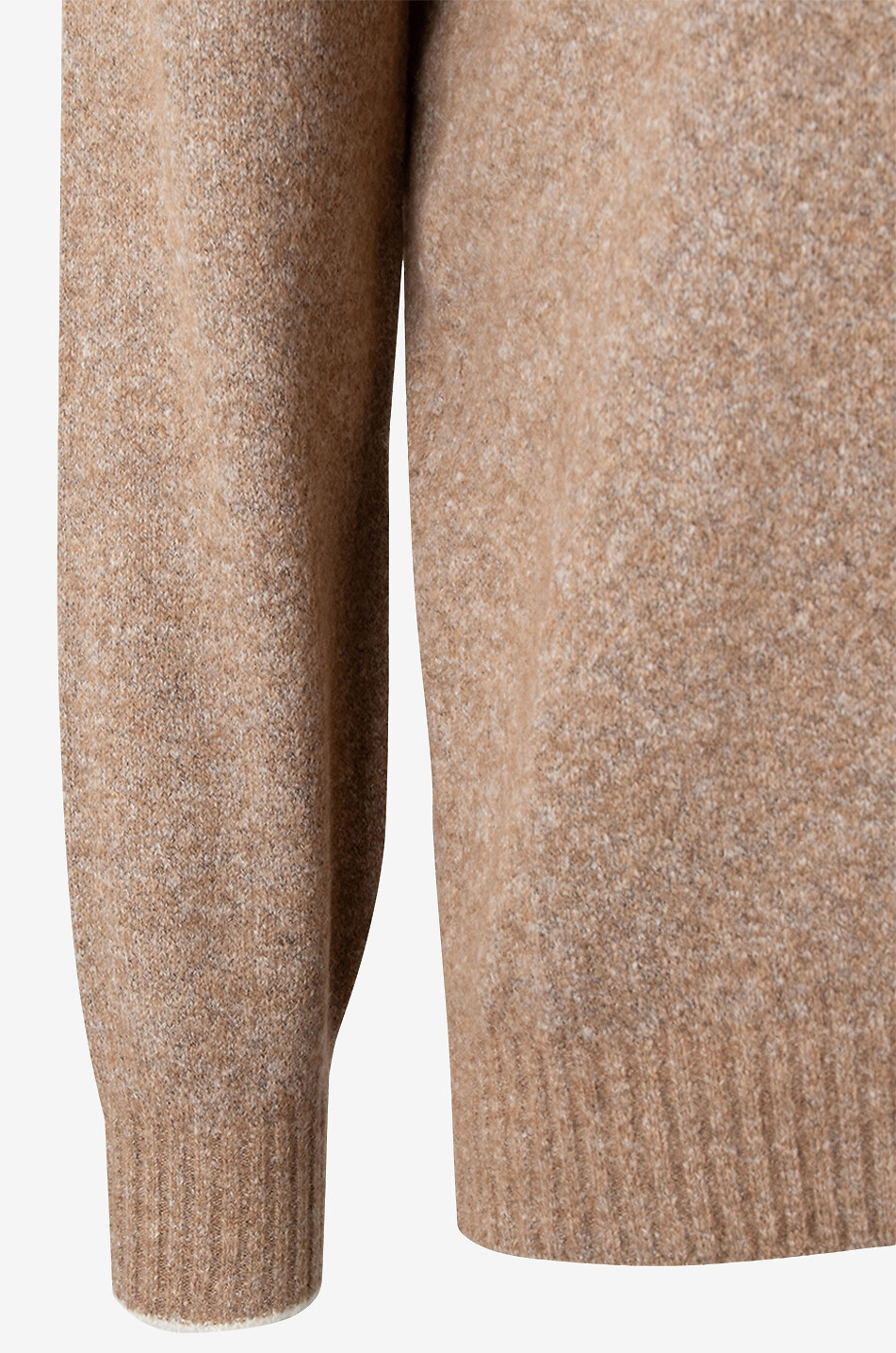 BRUNELLO CUCINELLI Mottled crewneck jumper in alpaca wool blend Men CAMEL 4