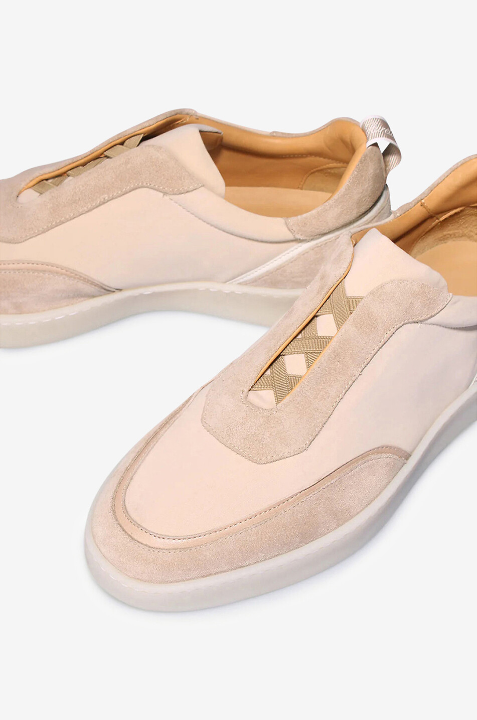 AURELIEN Slip-on-Sneakers aus Wild- und Glattleder Leisure Herren Hellbeige 6