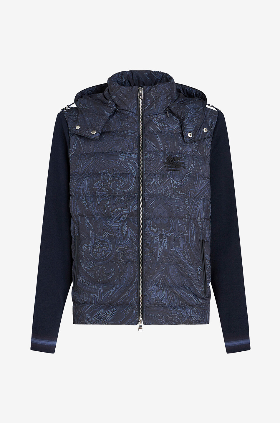 ETRO Wool cardigan with Paisley printed down yokes Men MEDIUM BLUE 1
