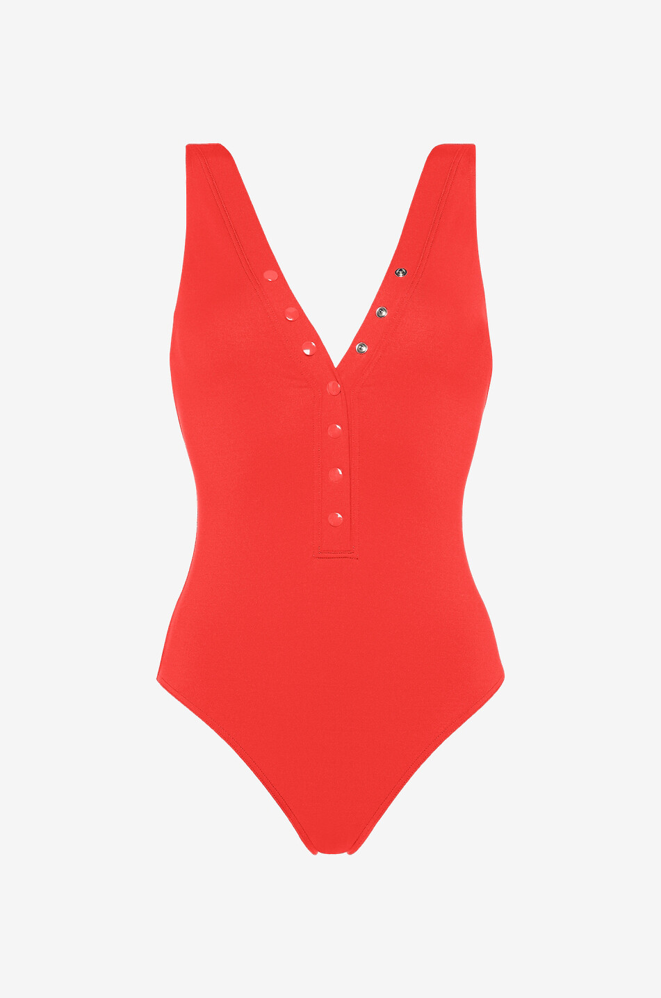 ERES Maillot de bain à col V bouttonné Icône Femme ROUGE 1