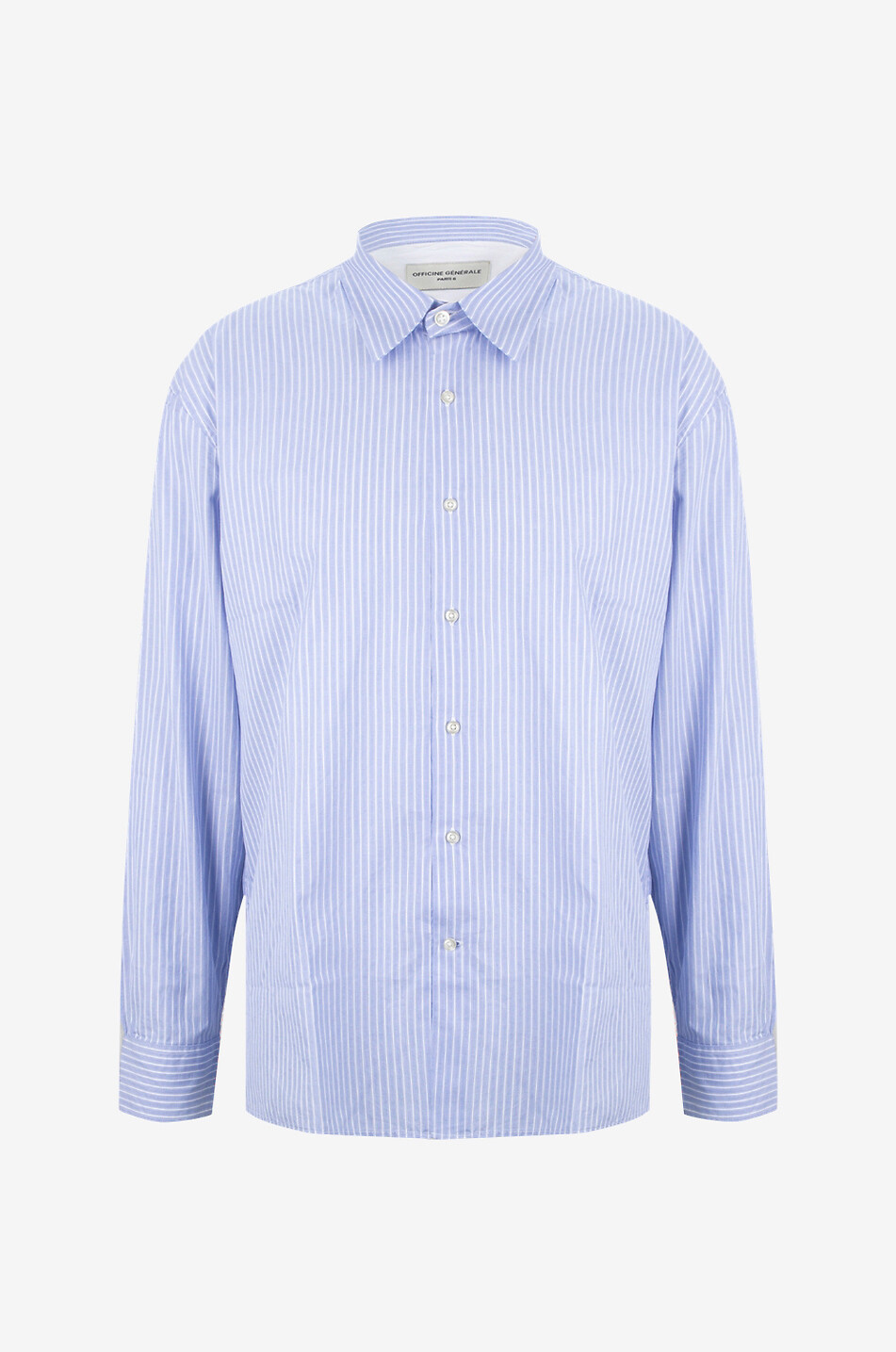 OFFICINE GENERALE Gad cotton long sleeved shirt Men BLUE 1
