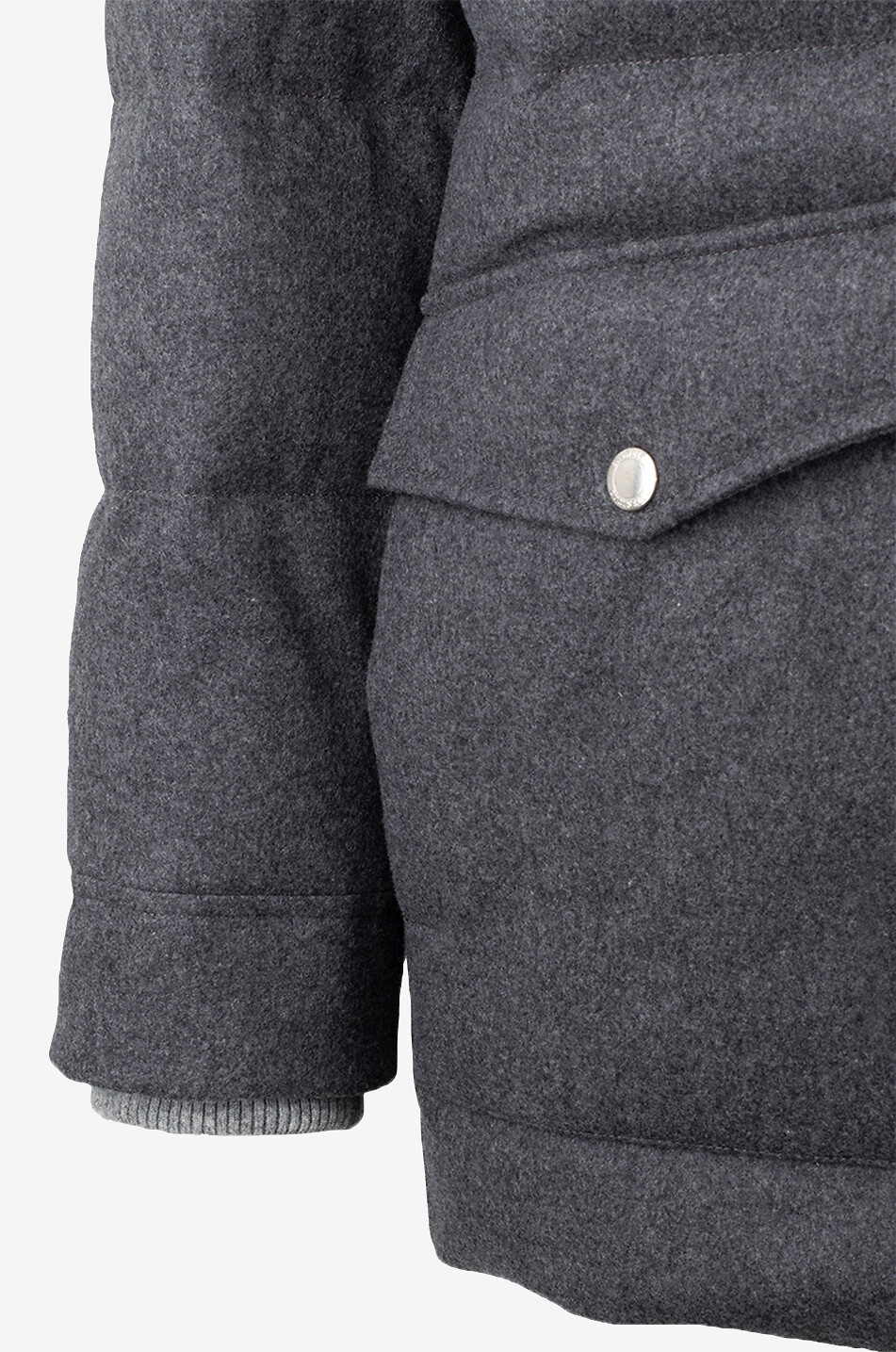 BRUNELLO CUCINELLI Parka rembourrée en laine déperlante à capuche Homme GRIS MOYEN 3
