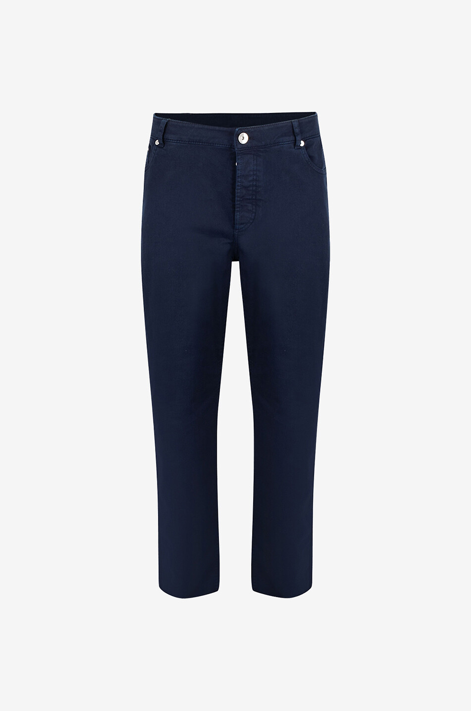 BRUNELLO CUCINELLI Jean en denim de coton stretch léger Traditional Fit Homme BLEU FONCE 1