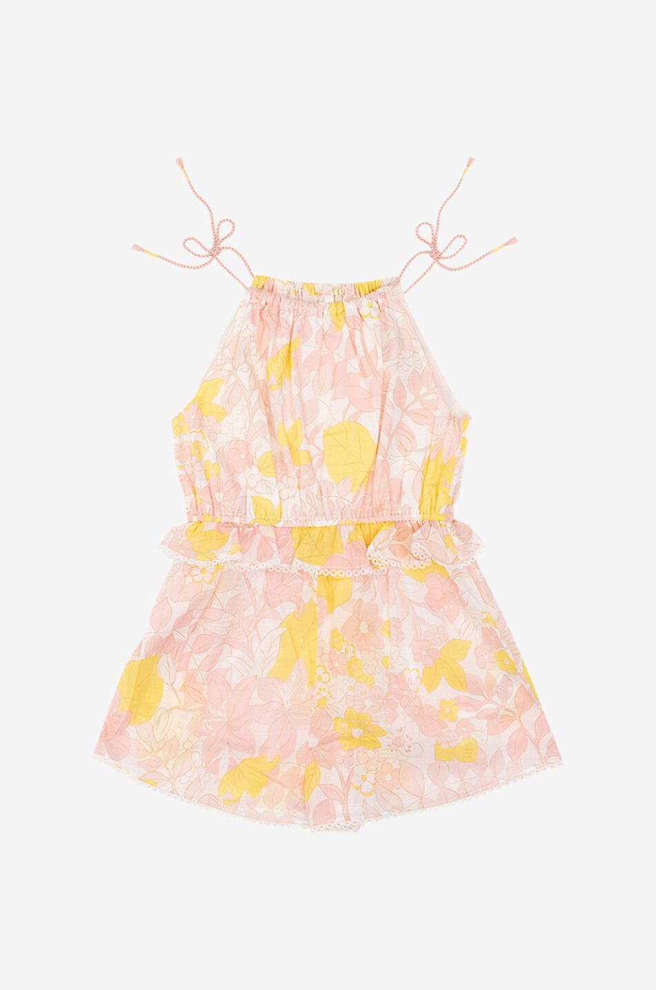 ZIMMERMANN Pop Tie floral sleeveless girl's playsuit Girl LIGHT PINK 1