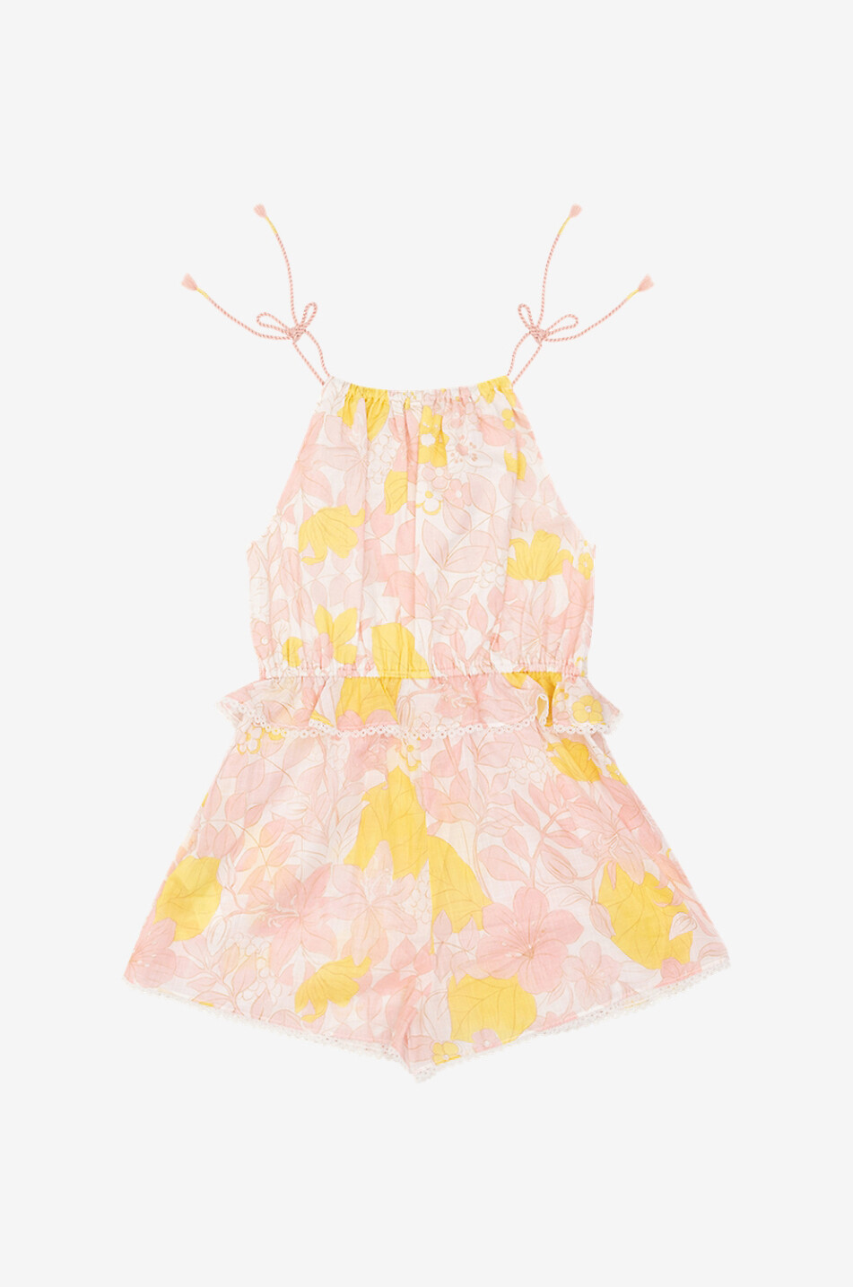 ZIMMERMANN Pop Tie floral sleeveless girl's playsuit Girl LIGHT PINK 2