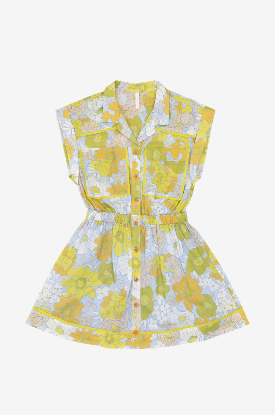 Pop Utility floral voile girl's shirt dress