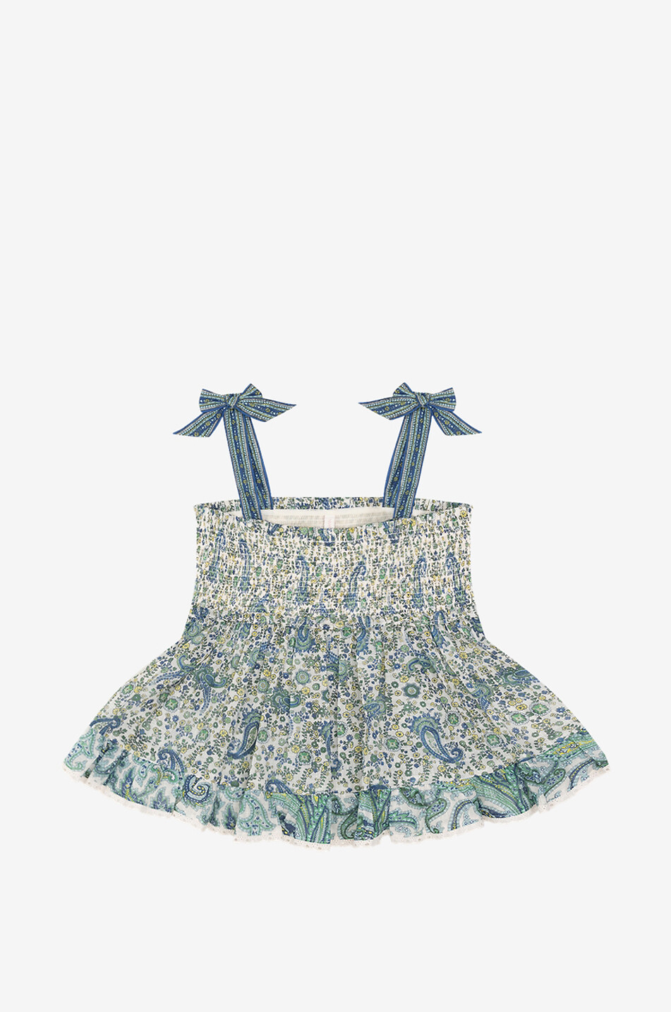 Ottie Shirred girl's voile strappy top