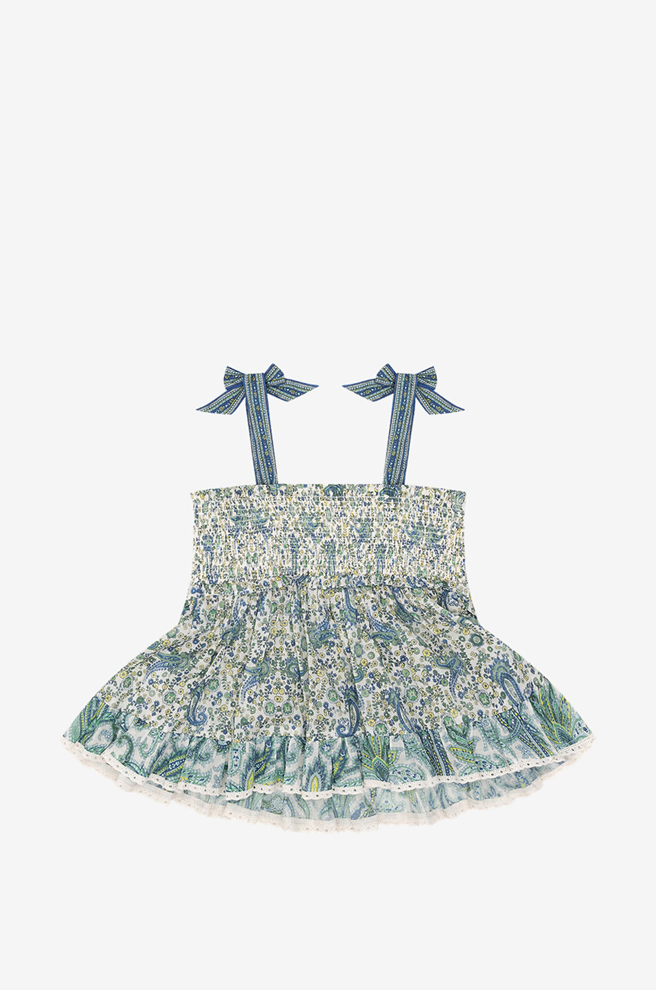Ottie Shirred girl's voile strappy top