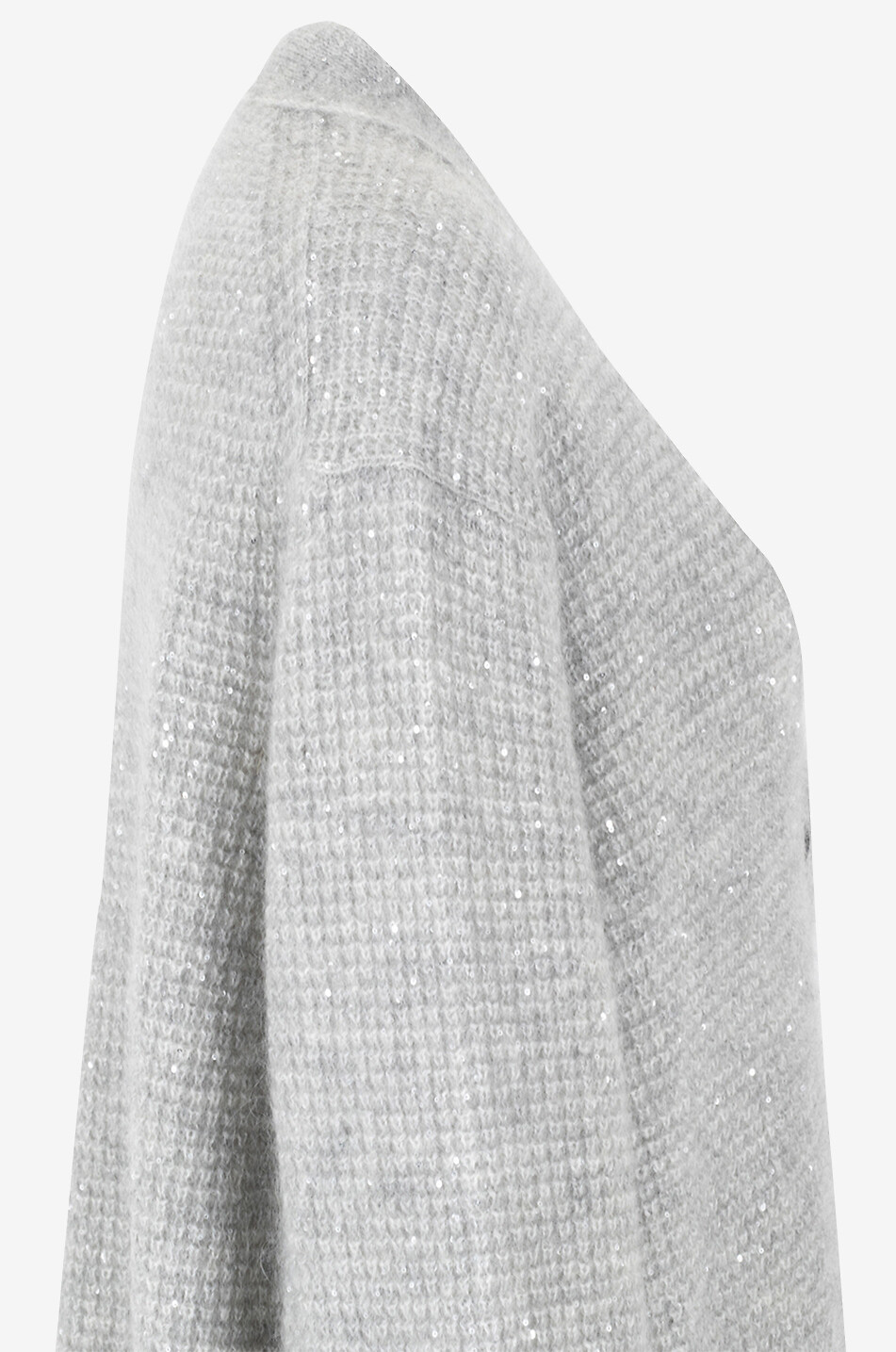 Cardigan oversize boutonné en mohair à sequins