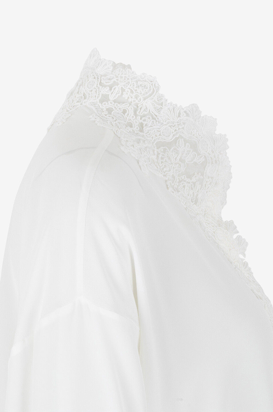 ERMANNO SCERVINO Chemise oversize en soie et dentelle Femme BLANC 3