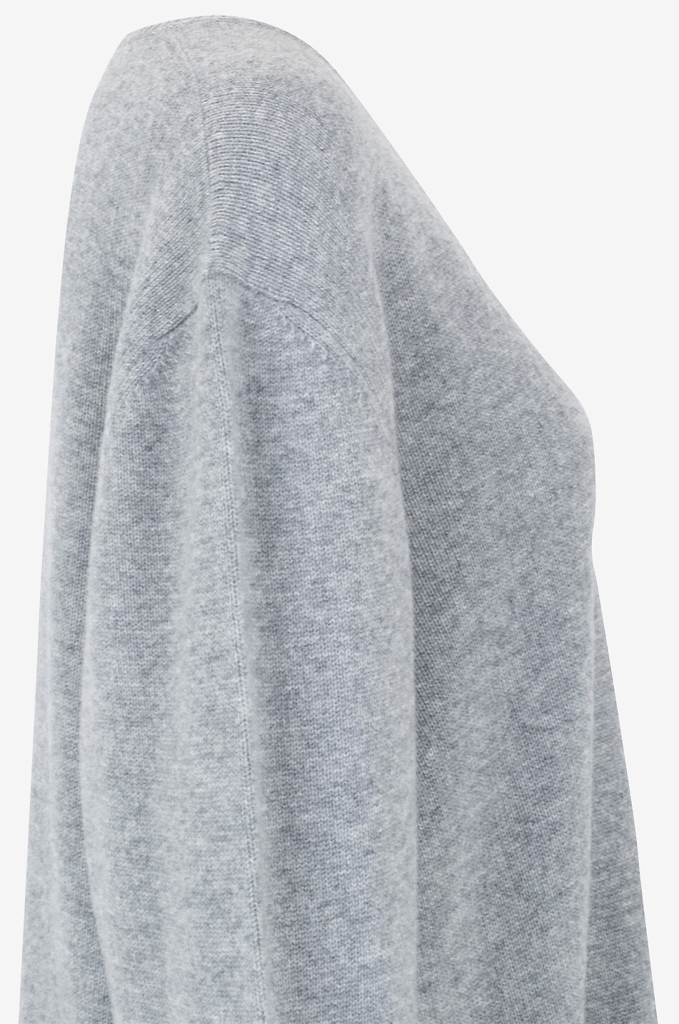 FABIANA FILIPPI Mini robe pull ample en laine mélangée à col V et détails ajourés Femme GRIS 3