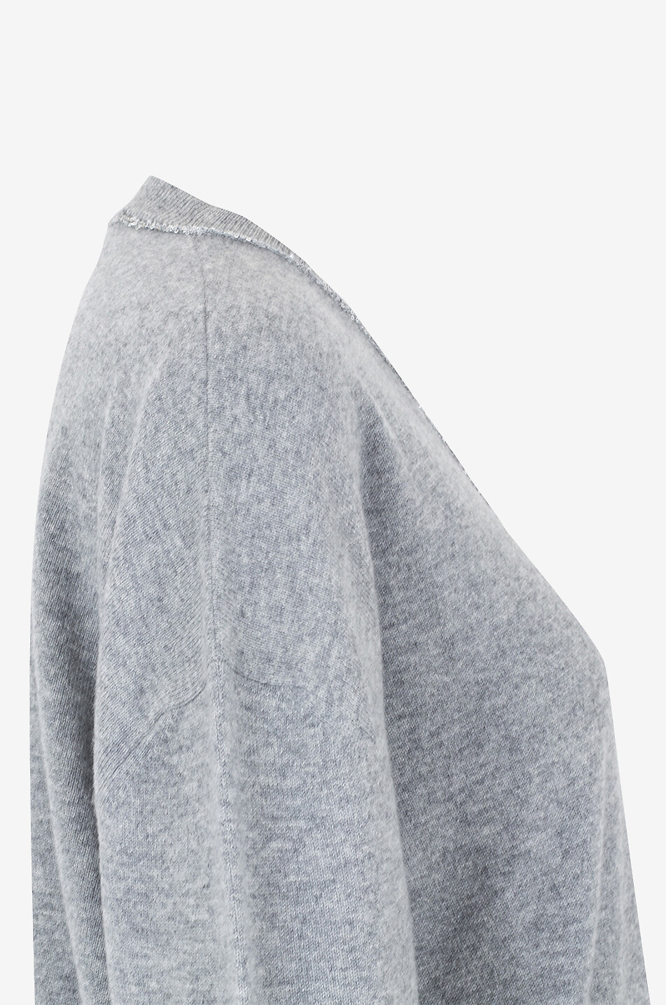 FABIANA FILIPPI Weiter Wollmix-Pullover mit glitzerndem V-Ausschnitt Damen GRAU 6