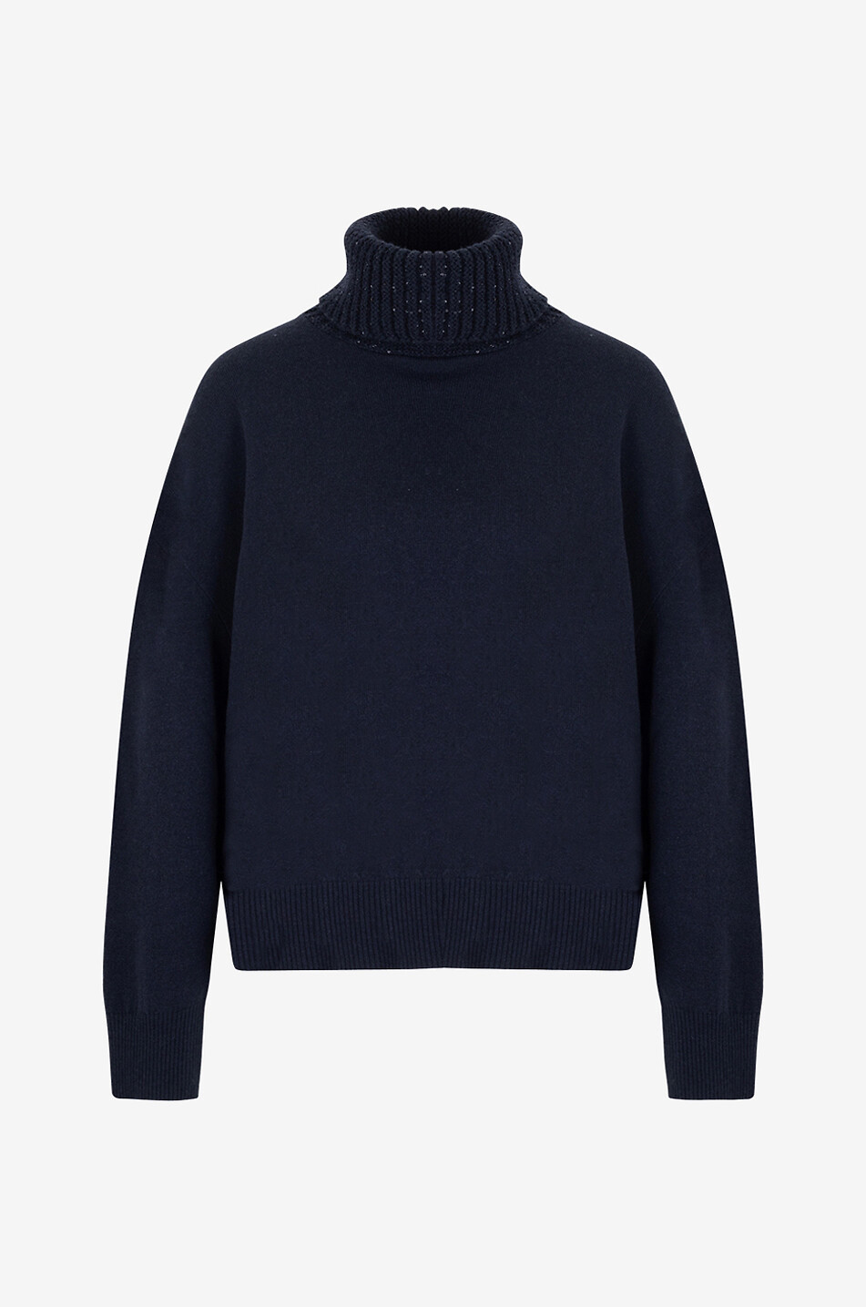 Materialmix-Oversize-Pullover mit glitzerndem Rollkragen