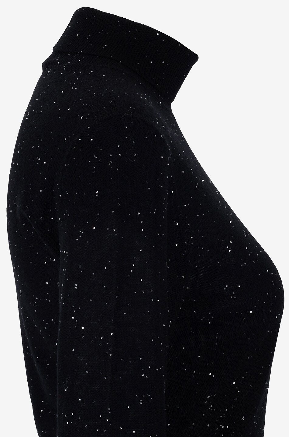FABIANA FILIPPI Pull fin à col roulé en laine à sequins Femme NOIR 6