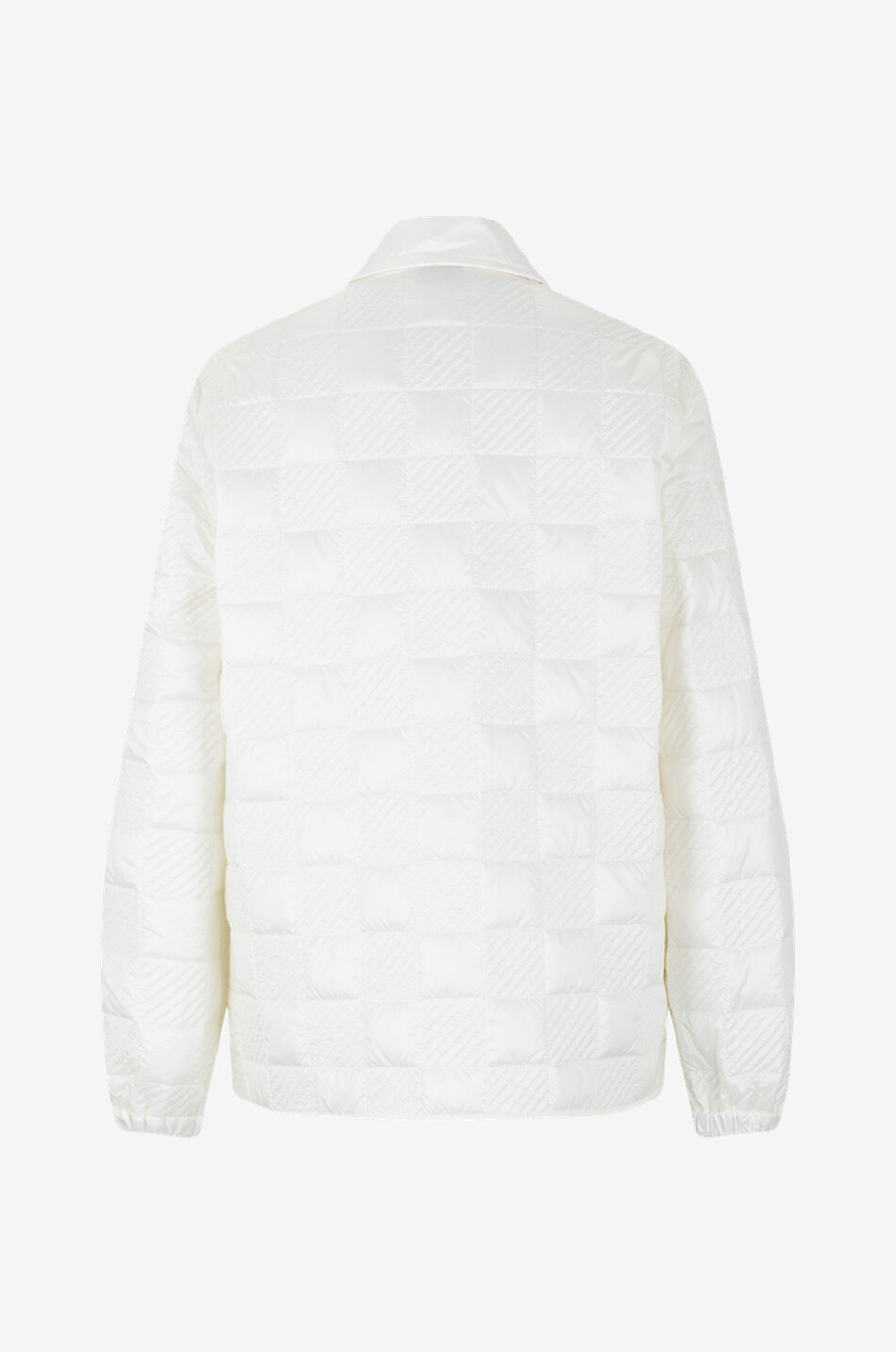 MONCLER Checkerboard quilted full-zip nylon overshirt Women WHITE 2