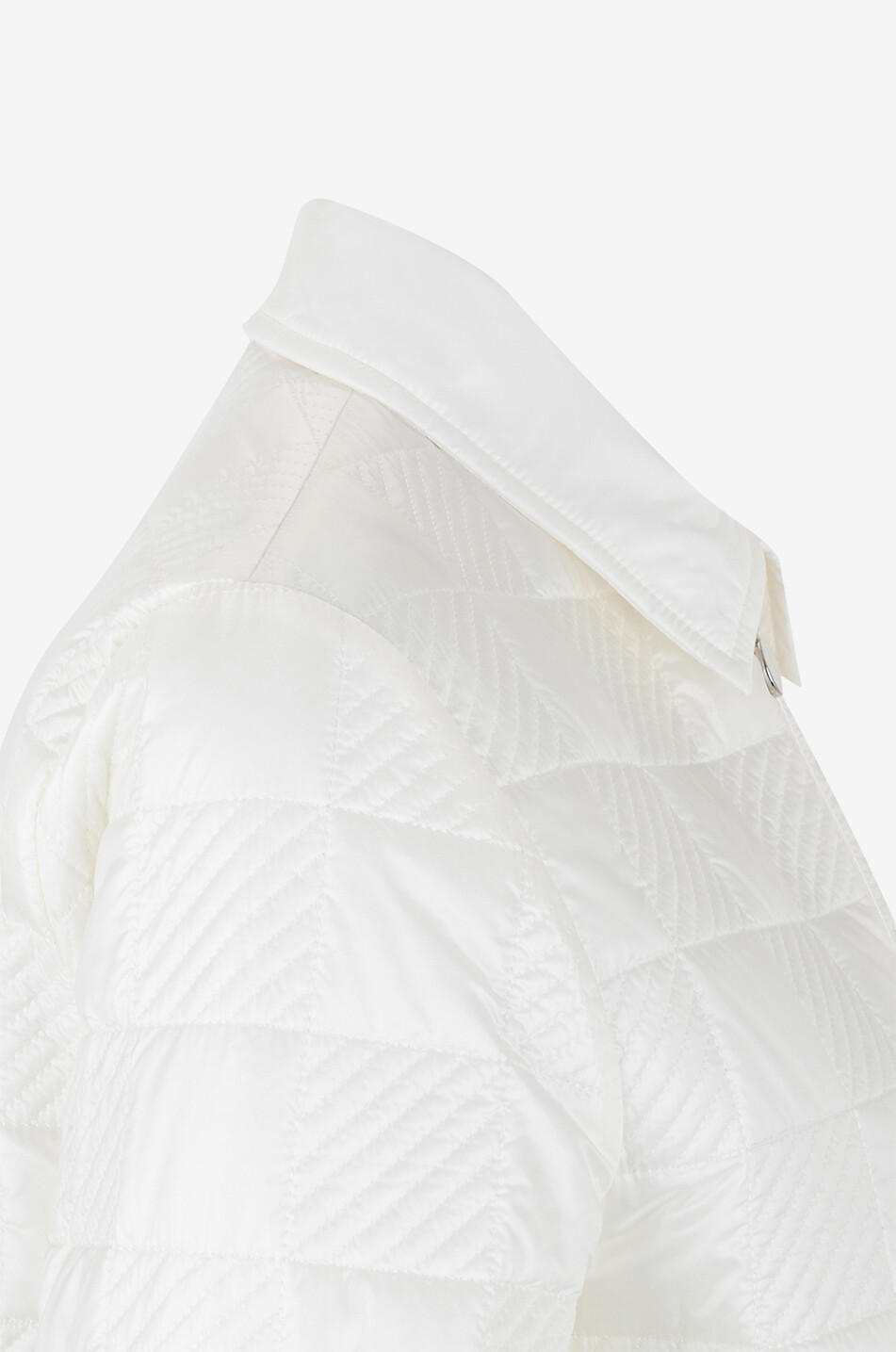 Checkerboard quilted full zip nylon overshirt