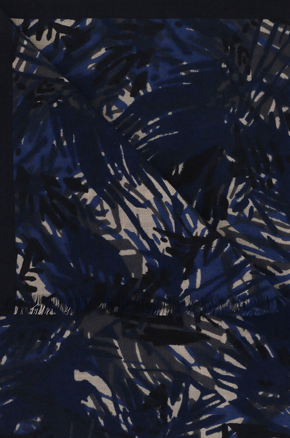 KITON Cashmere scarf with abstract patterns Men DARK BLUE 2
