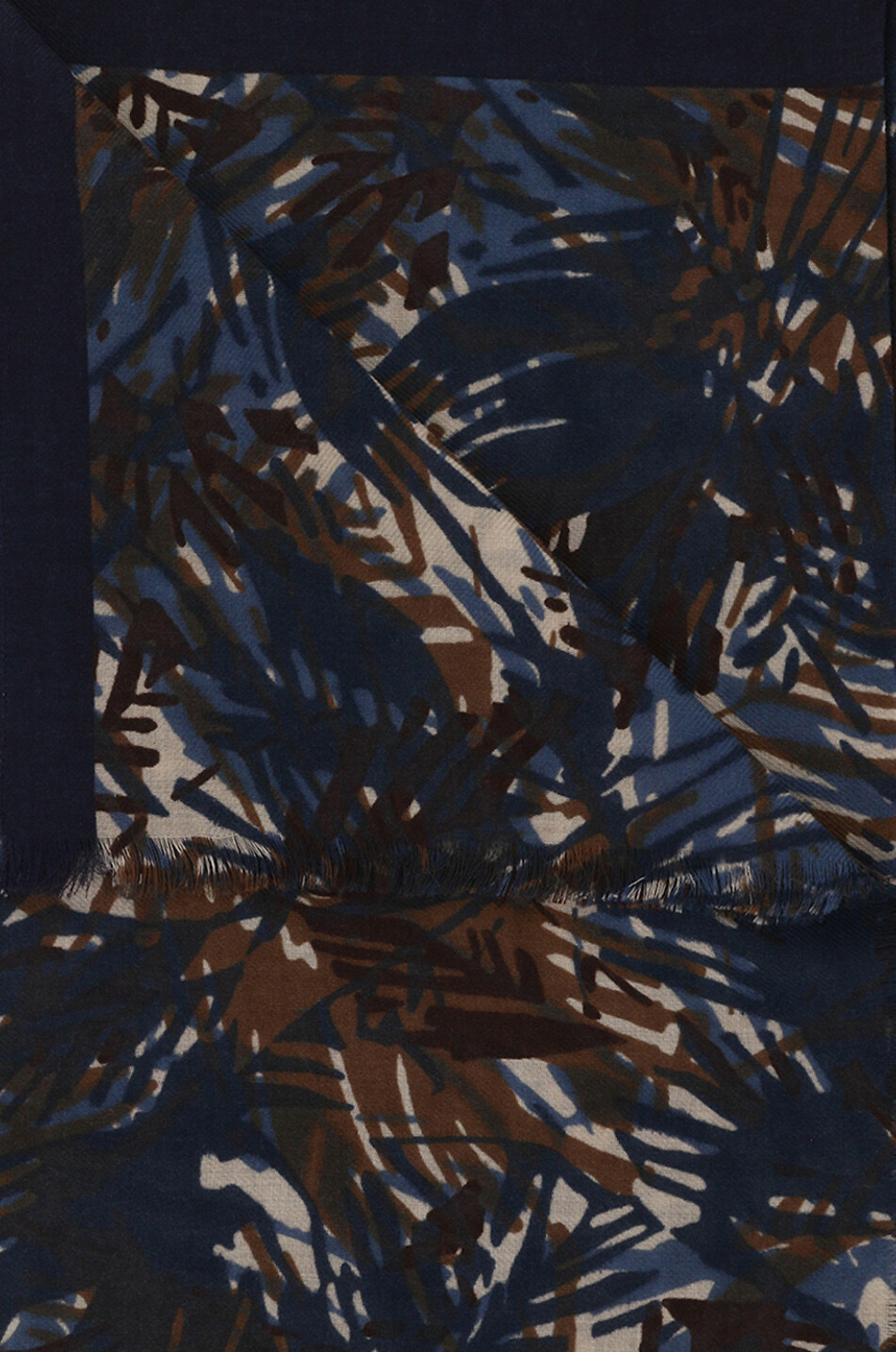KITON Cashmere scarf with abstract patterns Men MEDIUM BROWN 2