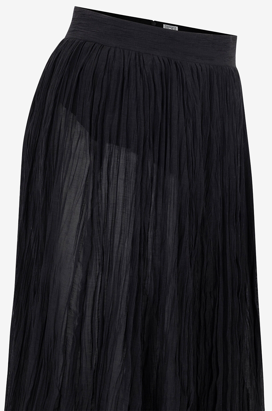 TOTEME Crinkled Plissé maxi organic cotton skirt Women BLACK 3